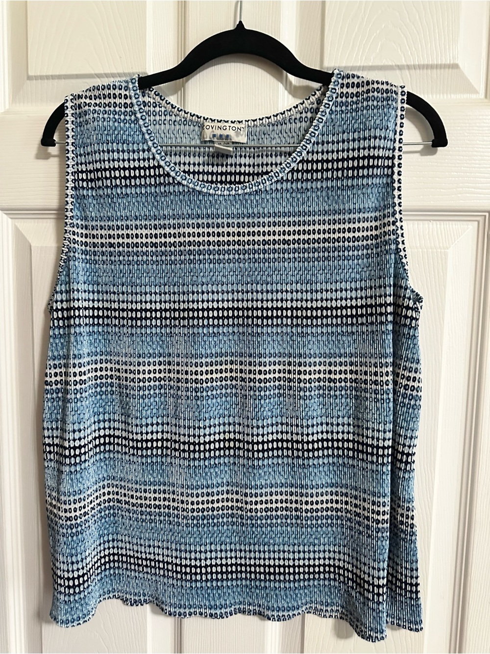 Vintage Covington Accordion Pleated Sleeveless Blouse XL